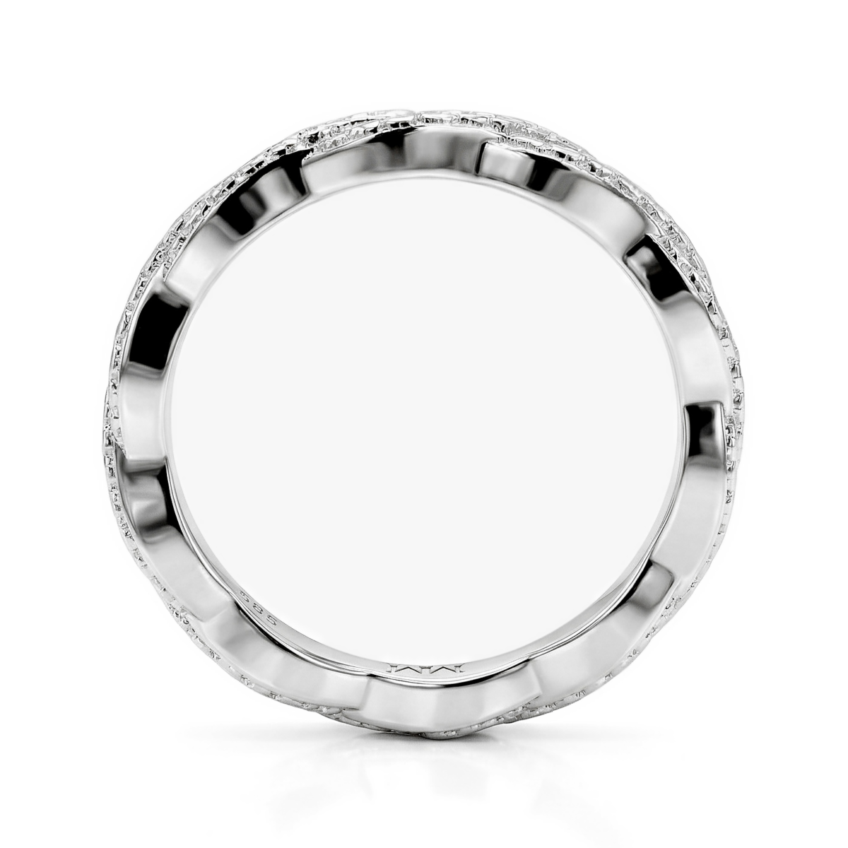 Seraph - Anel de eternidade em moissanite com design pavé entrelaçado