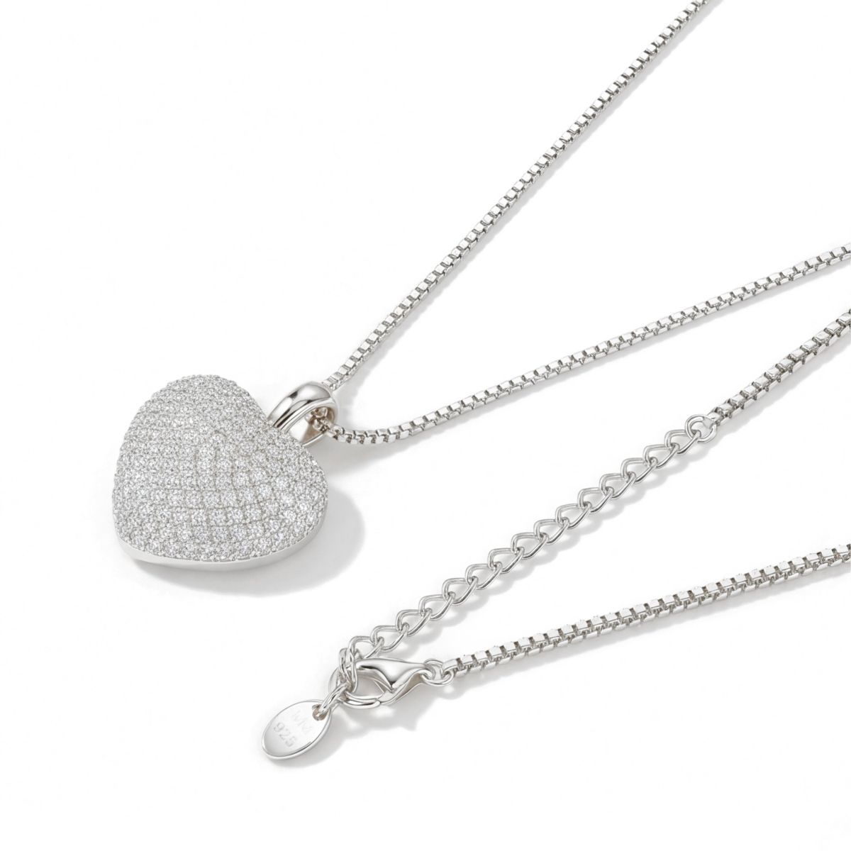 Serenade - Pendente em forma de coração com moissanite em pavé