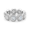 Allegra - Anel de eternidade com moissanite com halo e pedras secundárias