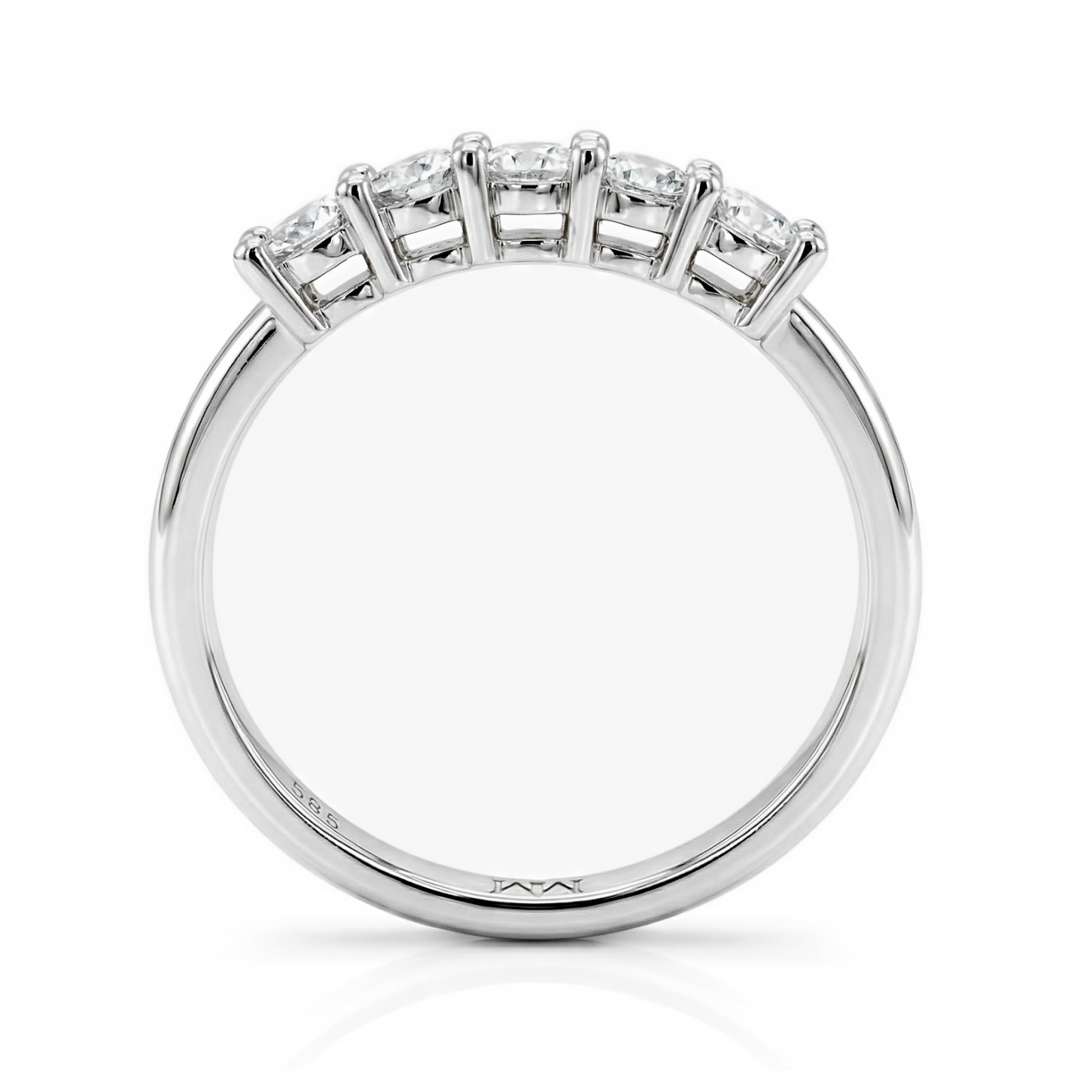Quintella - Anel de aniversário em moissanite com 5 pedras