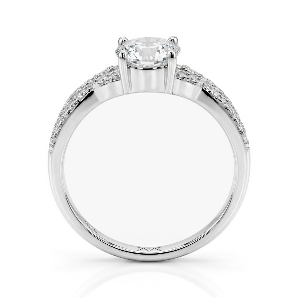 Verity - Anel de noivado de moissanite com aro entrelaçado