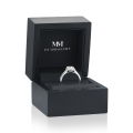 Orletta - Anel de noivado em moissanite oval com halo e aro em pavé
