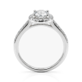 Orletta - Anel de noivado em moissanite oval com halo e aro em pavé