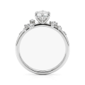 Aurora - Anel em moissanite com pedras laterais minimalistas