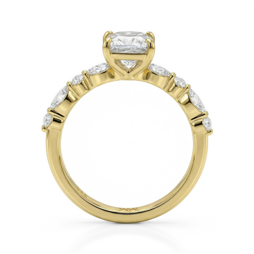 Ava - Anel de moissanite com talhe princesa