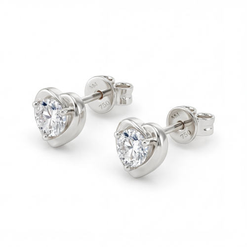 Luster – Brincos de espigão com moissanite em forma de coração