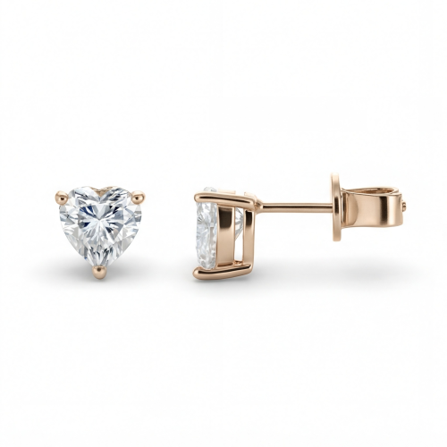 Allure - Brincos em moissanite com talhe coração