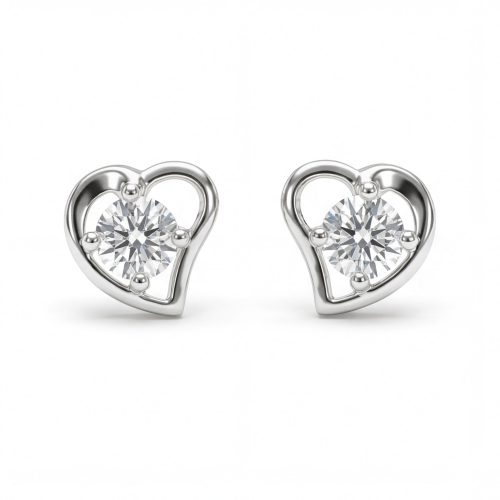 Etheria - Brincos de espigão com moissanite em forma de coração