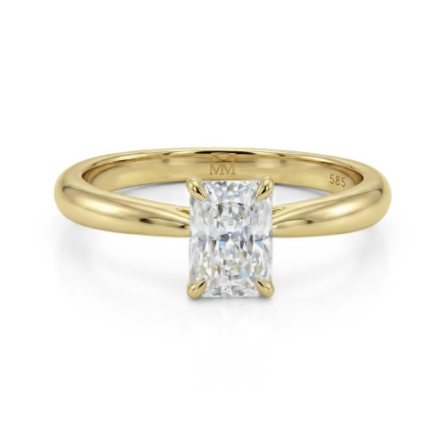 Lustra – Anel solitário de moissanite em talhe radiante