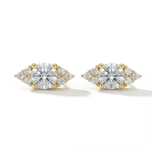 Lustrous - Brincos de espigão com moissanite