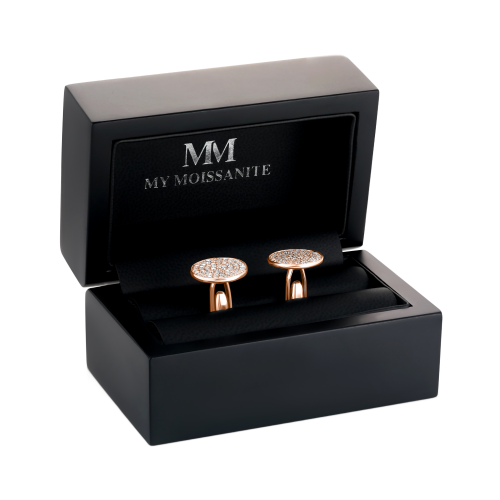 Luxon - Botões de punho em moissanite com cravação em pavé