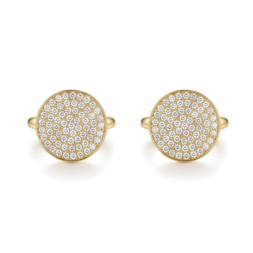 Luxon - Botões de punho em moissanite com cravação em pavé