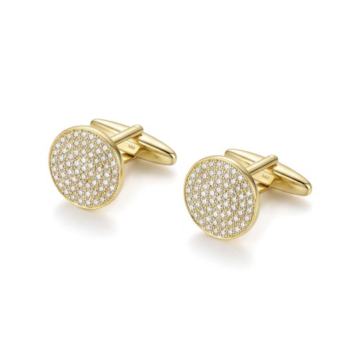 Luxon - Botões de punho em moissanite com cravação em pavé