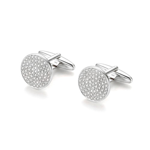 Luxon - Botões de punho em moissanite com cravação em pavé