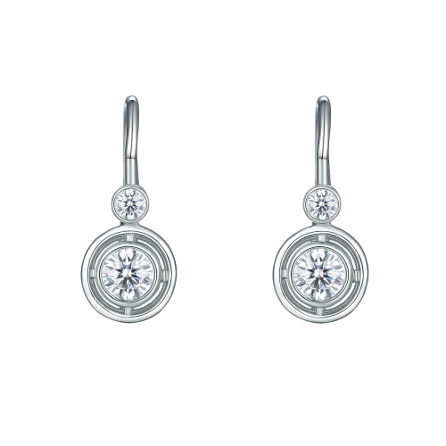 Lunar - Brincos em moissanite com fecho de alavanca