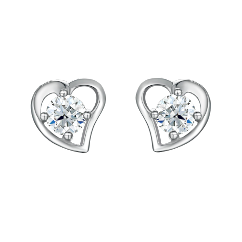 Etheria - Brincos de espigão com moissanite em forma de coração
