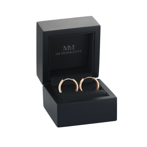 Glintique - Argolas justas ao lóbulo com moissanite em pavé e fecho articulado