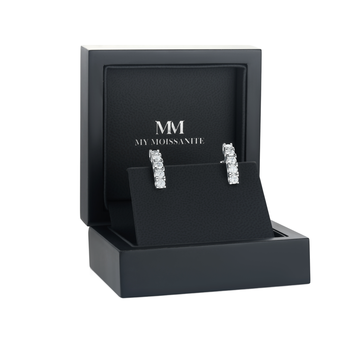 Cascade - Argolas lineares com moissanite