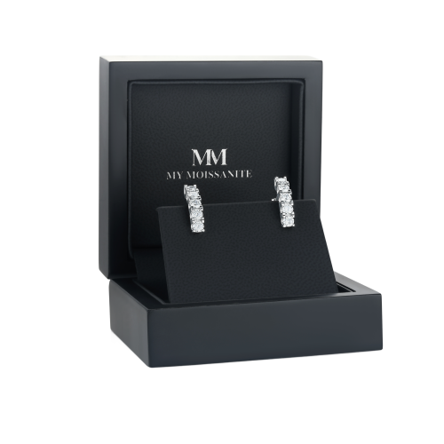 Cascade - Argolas lineares em moissanite