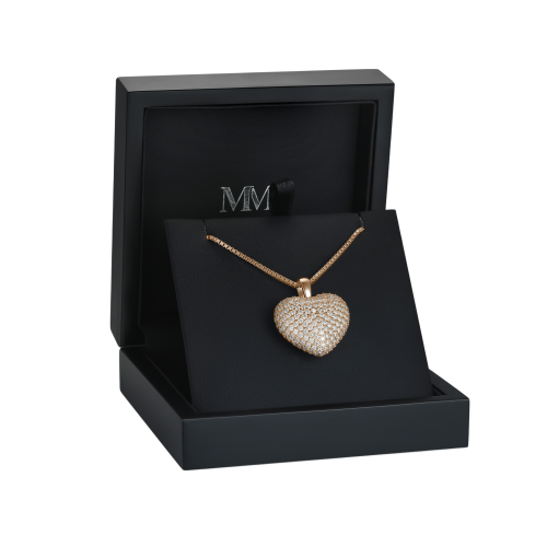 Serenade - Pendente em forma de coração em moissanite com pavé