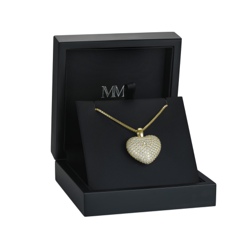 Serenade - Pendente em forma de coração em moissanite com pavé