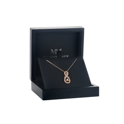 Infinity - Pendente entrelaçado com moissanite e pavé