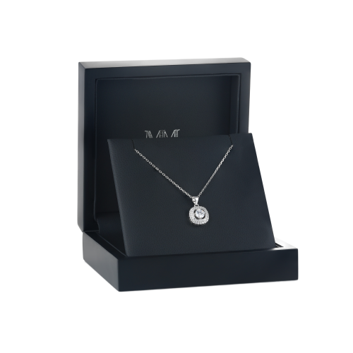 Vivara - Pendente em moissanite com halo cravejado