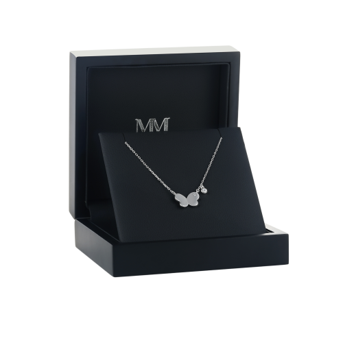 Papillia - Colar com charm de borboleta e apontamentos em moissanite
