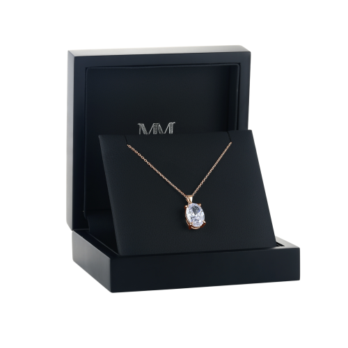 Ovaluxe - Pendente em moissanite oval com design elegante de quatro garras